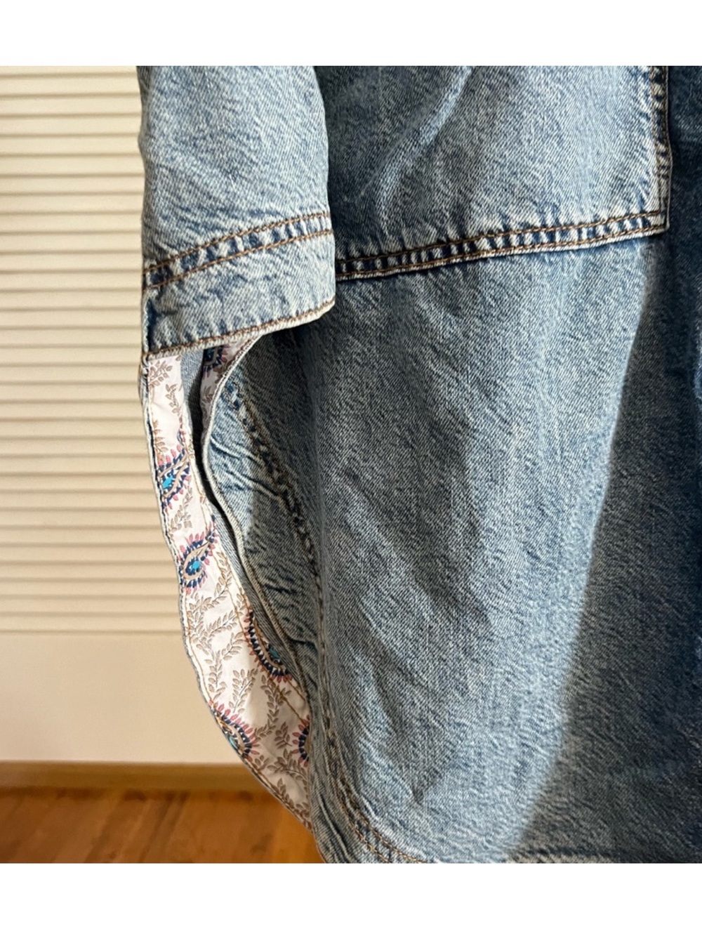 Anthropologie longline denim duster or dress size 1X coat - Picture 6 of 11